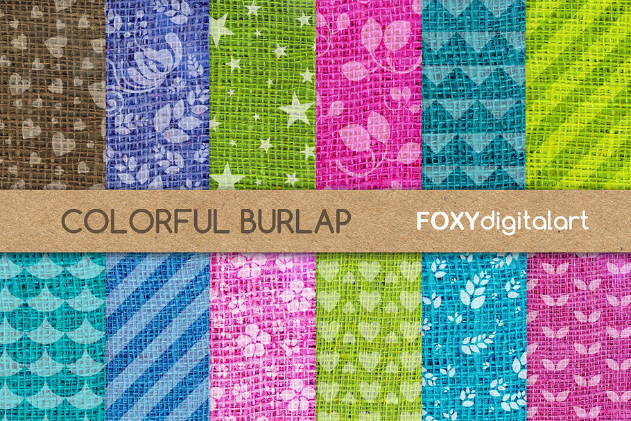 Burlap Texture Digital Papers  in Patterns - product preview 8