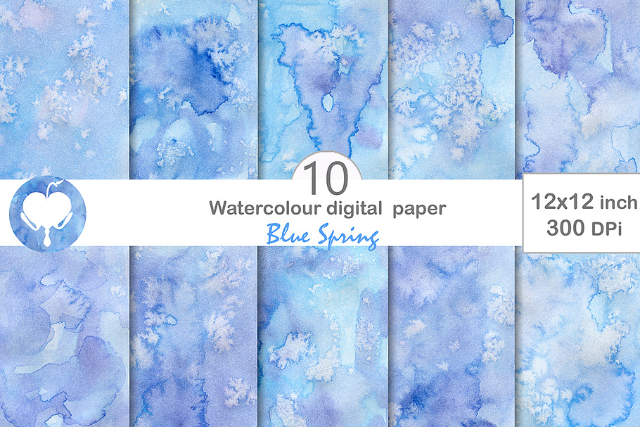 Digital Paper - Blue Spring in Textures - product preview 8