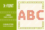 Cross-stitch letters (alphabet, ABC)