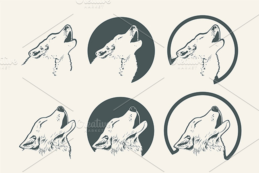 Wolf silhouette in Tattoo Icons - product preview 8