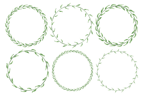 Minimalist watercolor wreaths in Illustrations - product preview 2