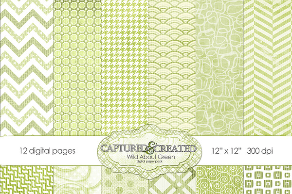 Wild About Green Digital Paper 12