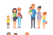 Family people vector set