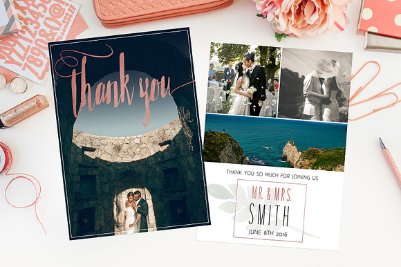 Wedding Thank You Template | Roses in Wedding Templates - product preview 2