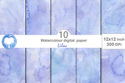 Watercolor Digital Paper - Lilac