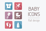 Flat Baby Icons