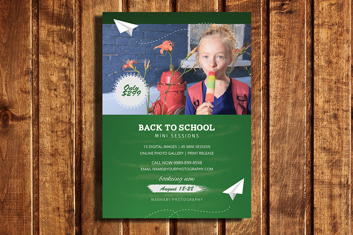 Back 2 School Mini Session Template in Card Templates - product preview 8
