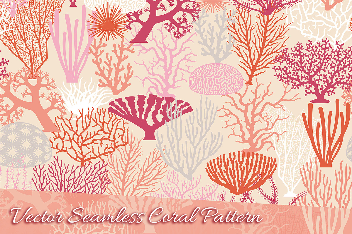Vector Coral Texture and Silhouettes in Textures - product preview 8
