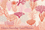 Vector Coral Texture and Silhouettes