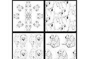 Seamless pattern of dog-black and wh