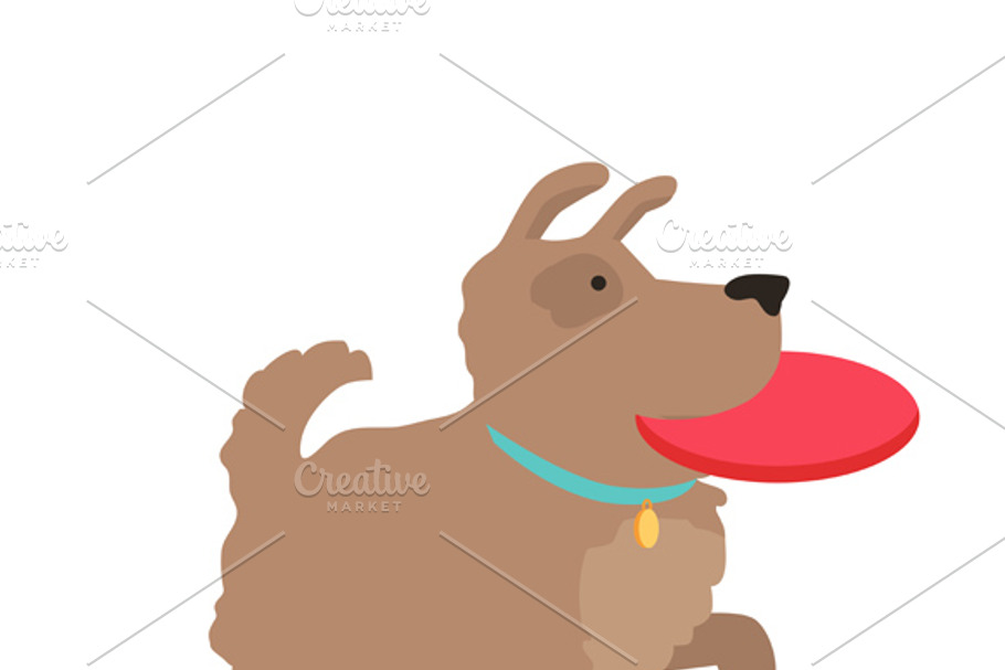 Dog with frisbee in Illustrations - product preview 8
