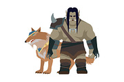 Orc Warrior with Wolf