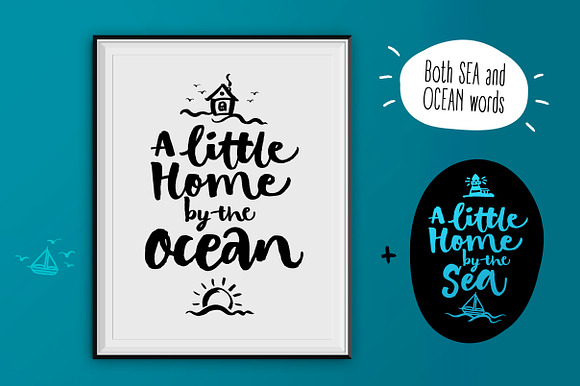 Vector SEA and OCEAN brushpen set in Illustrations - product preview 4