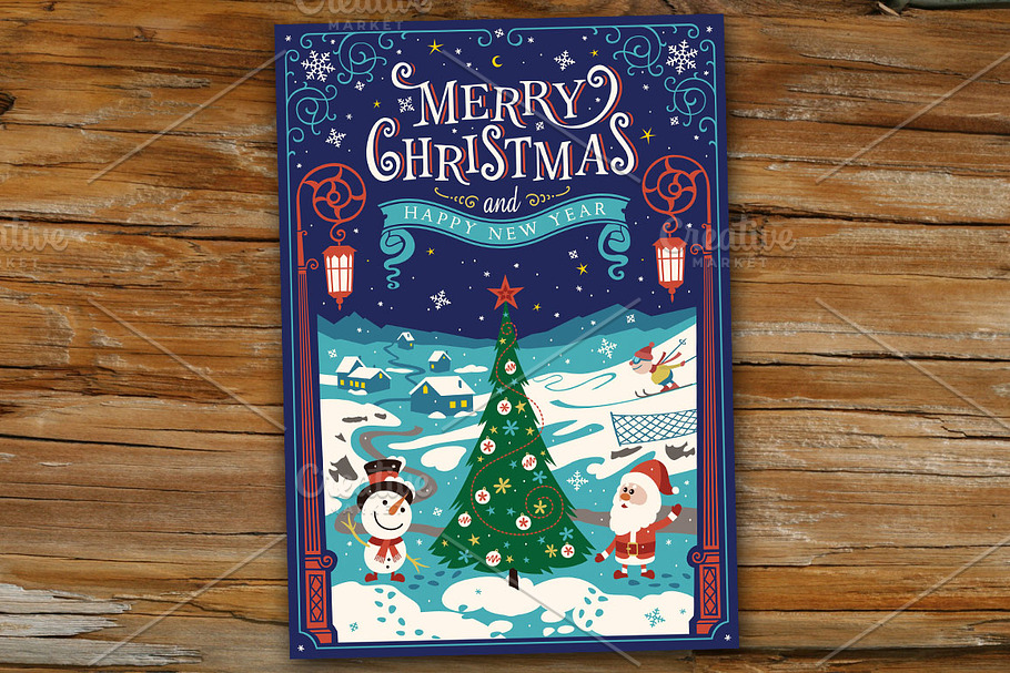 Merry Christmas Greetings Card. in Card Templates - product preview 8