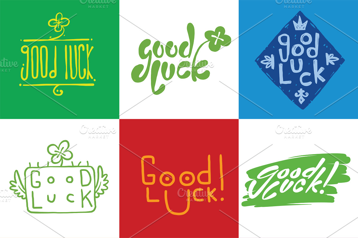 Good luck lettering set in Illustrations - product preview 8