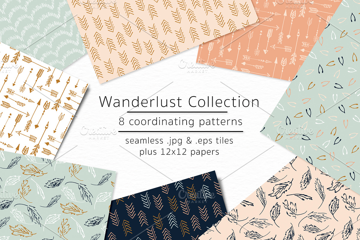 Wanderlust-vector & jpgs in Patterns - product preview 8