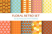 Floral Retro. 10 Seamless Patterns