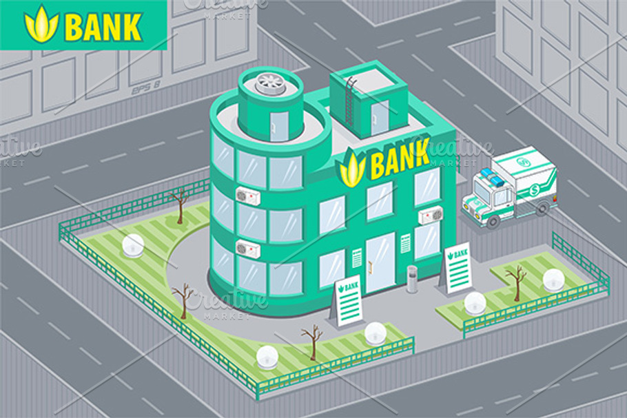 Bank building in Illustrations - product preview 8