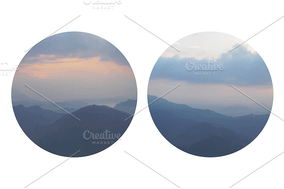 Mountains painting. Vector in Illustrations - product preview 8