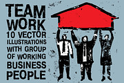 Team work of business people