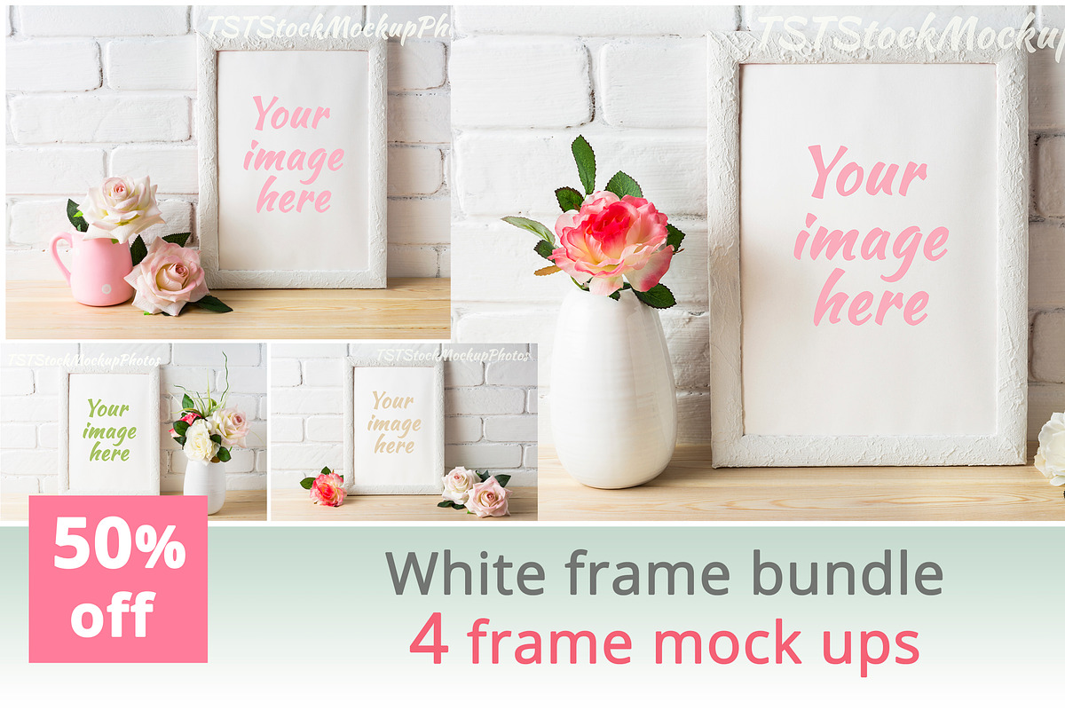 White frame bundle in Print Mockups - product preview 8