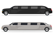 white and black limousine, design