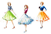 Watercolor fashion illustrations