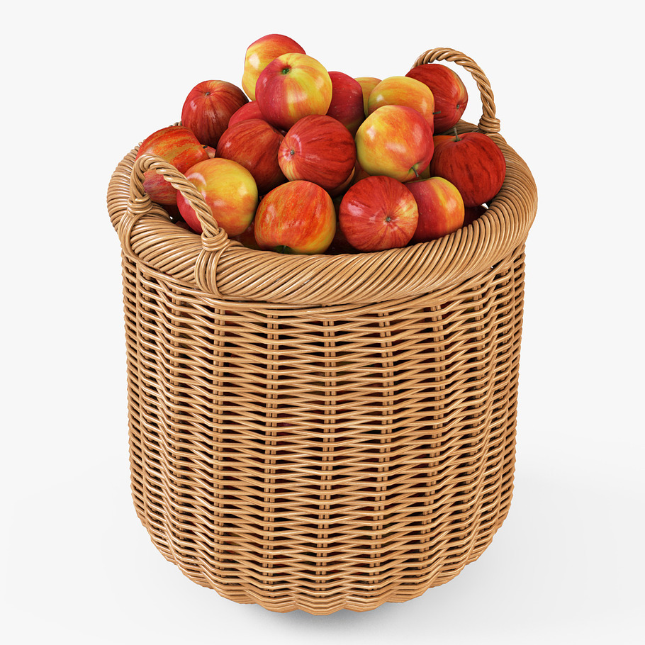 Apple Wicker Basket 07 Toasted Oat in Food - product preview 7