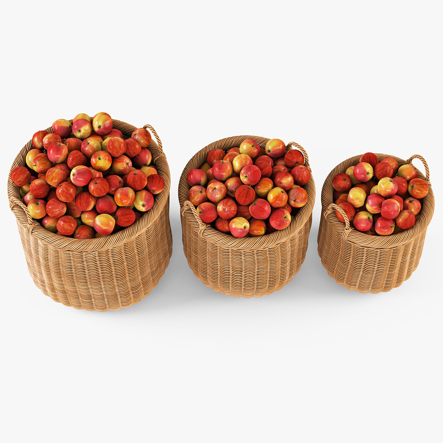 Apple Wicker Basket 07 Toasted Oat in Food - product preview 9