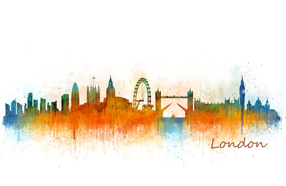 10x files Pack London Uk Skylines in Illustrations - product preview 3