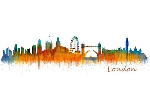 10x files Pack London Uk Skylines in Illustrations - product preview 4