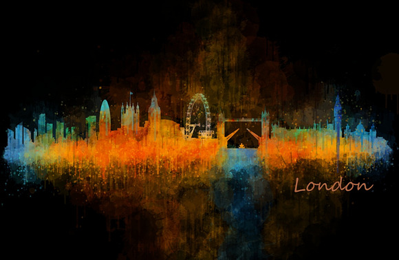 10x files Pack London Uk Skylines in Illustrations - product preview 7