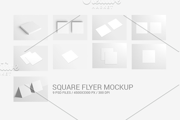 Flyer Square Mock-Up in Print Mockups - product preview 11