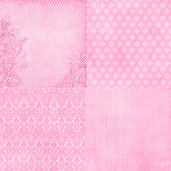 Wild About Pink Set 2 Digital Paper in Patterns - product preview 3