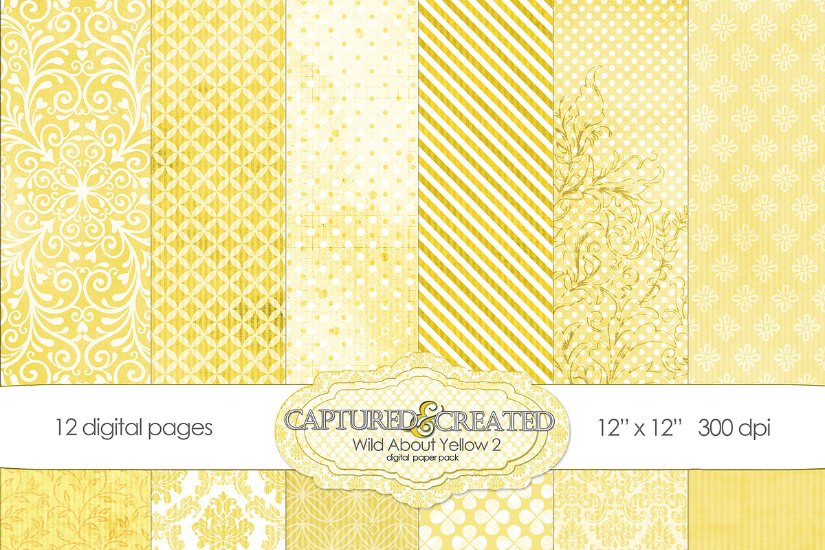 Wild About Yellow Set 2Digital Paper in Patterns - product preview 8