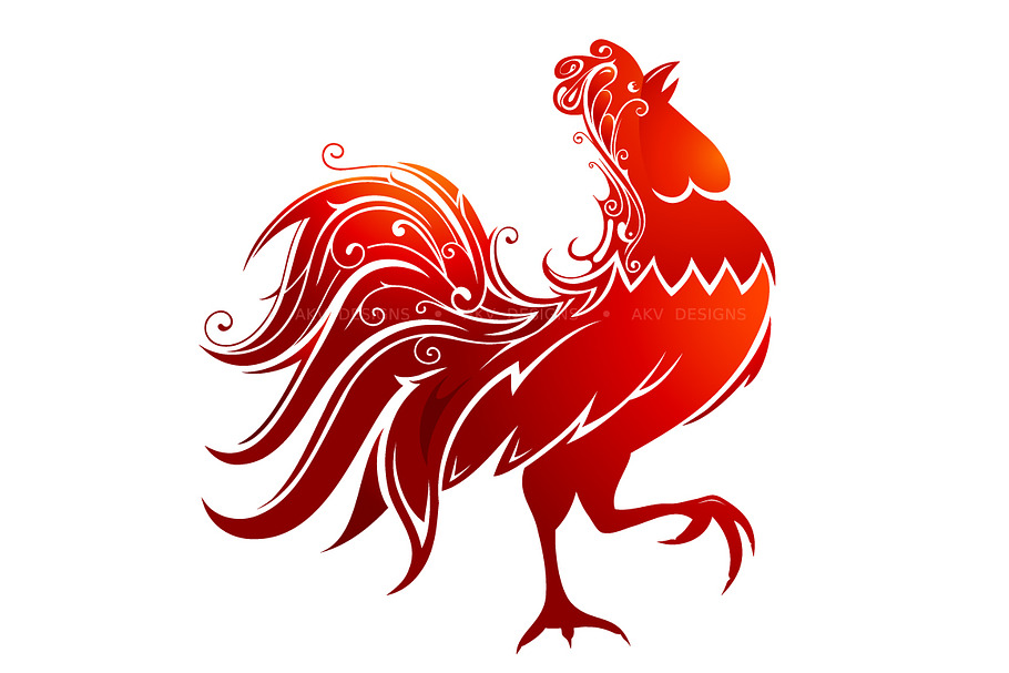 Red Rooster as symbol for 2017 in Illustrations - product preview 8