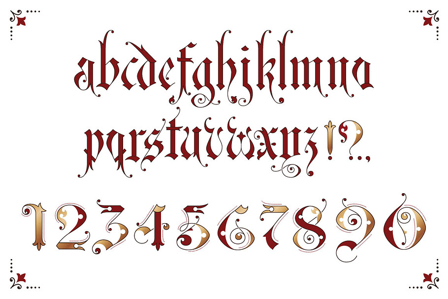 Gothic ornamental alphabet | Stunning Blackletter Fonts ~ Creative Market