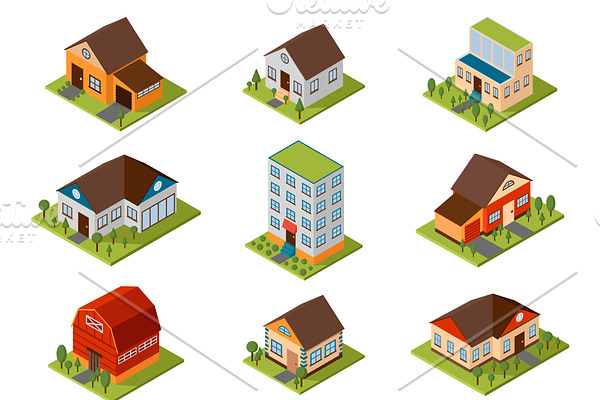 Isometric house vector illustration