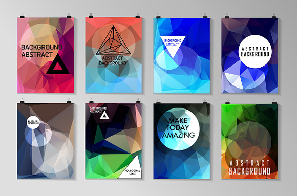 Set of polygonal poster in Textures - product preview 1