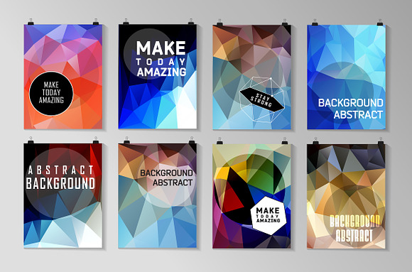 Set of polygonal poster in Textures - product preview 2