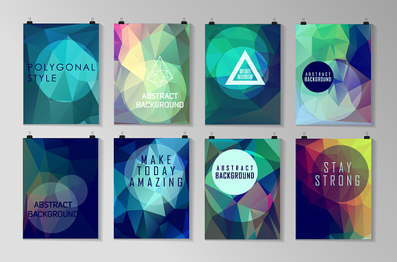 Set of polygonal poster in Textures - product preview 4
