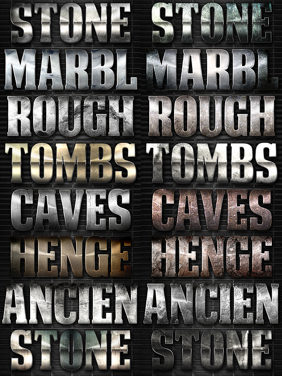 32 Extreme Stone Layer Styles 4 in Photoshop Layer Styles - product preview 1