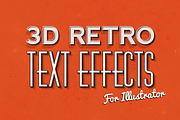 3D Retro Text Effects - Illustrator