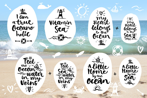 Vector SEA and OCEAN brushpen set in Illustrations - product preview 6
