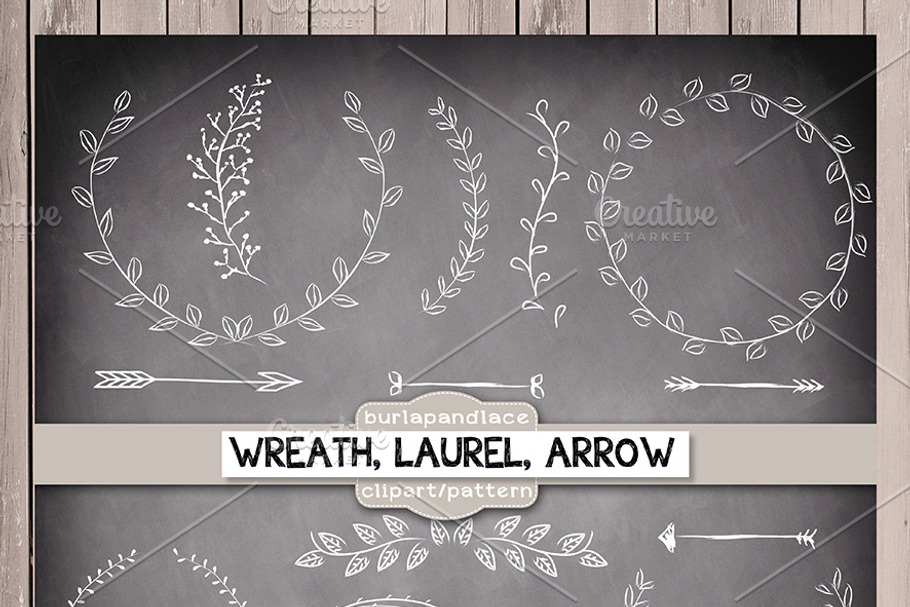 Chalkboard,rustic wreath laurel