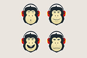 Set of monkey heads 