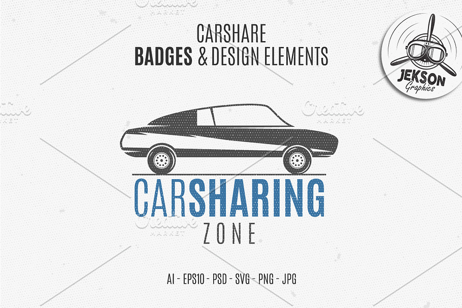 Car Sharing Badges & Elements in Logo Templates - product preview 8