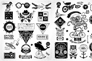 Hipster label, icon, elements set 2