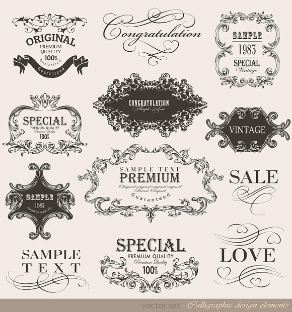 decoration vector set in Illustrations - product preview 1