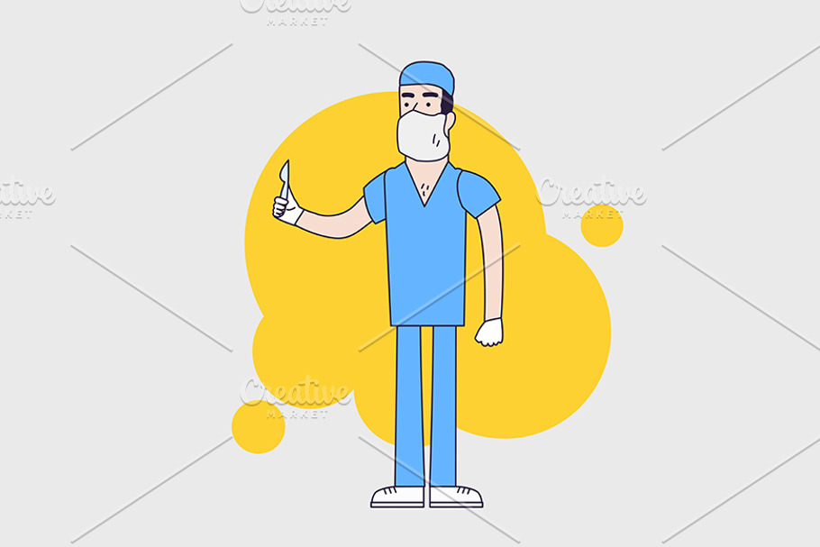 Surgeon in medical uniform in Illustrations - product preview 8